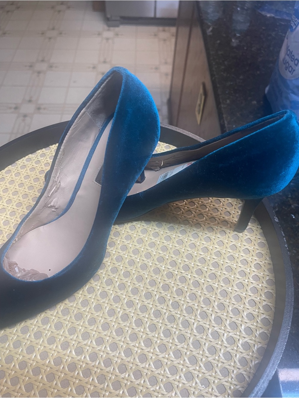INC International Concepts Teal Velvet Pointed-Toe Heels